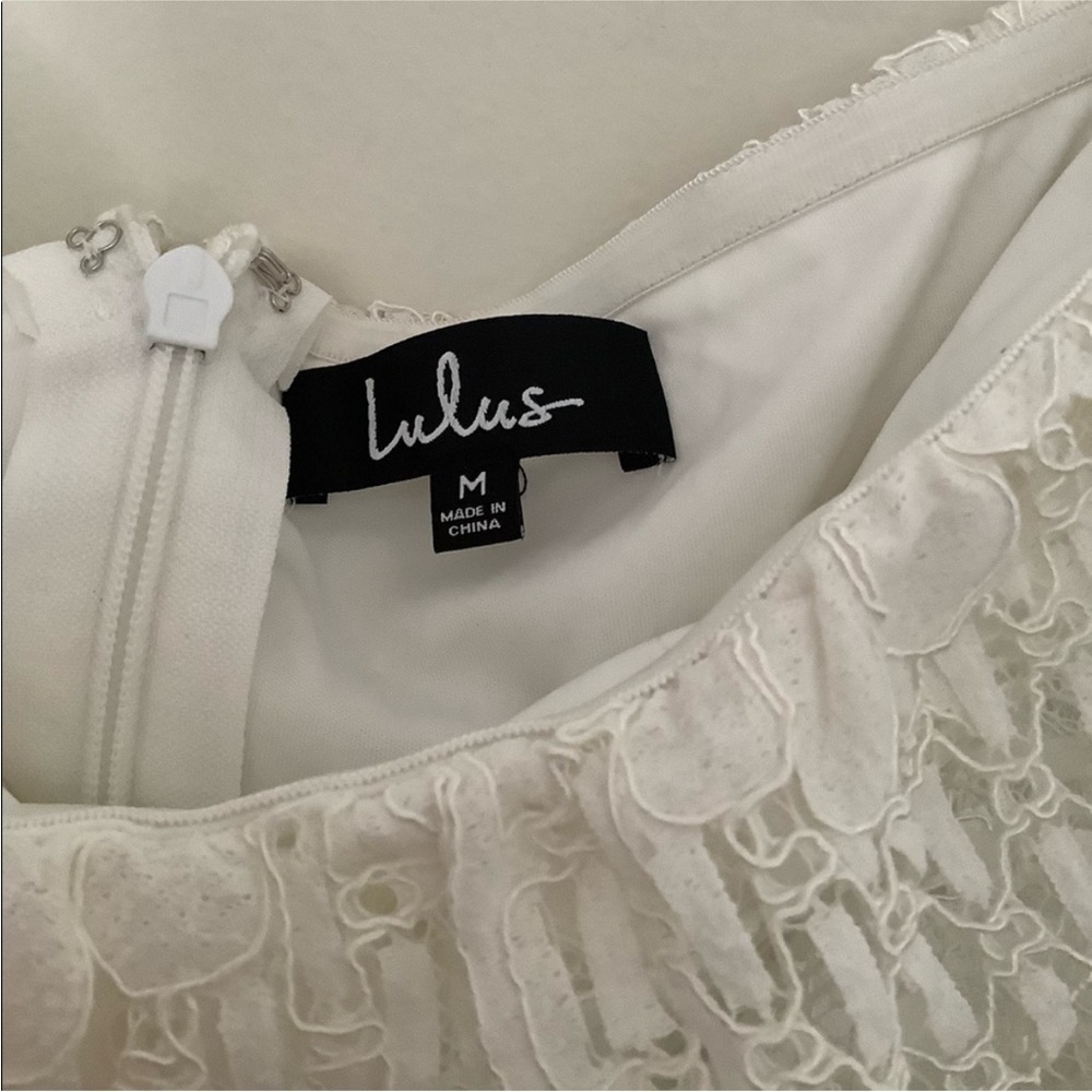 Lulus Delia White Lace Strapless Midi Dress NWT Size M - Picture 6 of 16